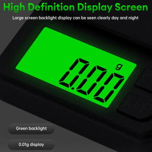 Balança de Precisão de Bolso 1000g X 0,1g - Balança Digital para Gramas, Alimentos, Joias, Onças/Grãos com LCD Retroiluminado - Mini Balança para Viagem