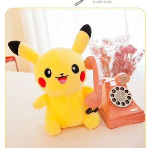 Brinquedos de Pelúcia Pokemon Pikachu de 25cm Kawaii Japão Anime Elfo Boneca de Pelúcia Macia e Fofa Boneca de Cartoon Pikachu Presente de Aniversário para Crianças Meninas