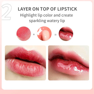 Conjunto de Óleo Labial Hidratante Jelly de Cristal Gloss Labial Volumizador Maquiagem Gloss Labial Sexy Óleo Iluminador Labial Tinta Volumizadora