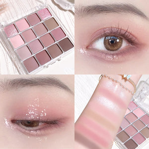 Paleta de sombras mágicas de pôr do sol de dezesseis cores, pérola, mate, tons terrosos, maquiagem coreana