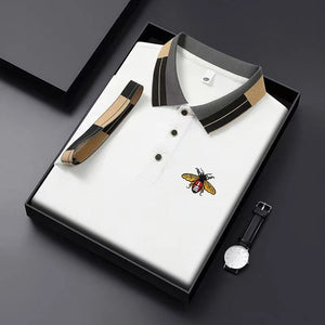 Nova Moda Masculina Camisa Polo de Manga Curta com Colarinho Bordado Verão Nova Camisa Polo Respirável de Manga Curta, Top Masculino de Alta Qualidade para Exterior
