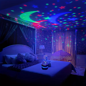 Luzes Noturnas LED Céu Estrelado Lâmpada Projetora USB Bola Mágica Luzes de Natal Lua Estrela Decorações Atmosféricas para Casa