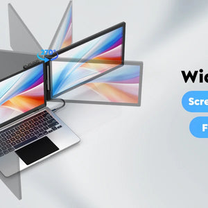 Monitor Portátil Duplo Amoudo de 14 Polegadas 1920*1080P IPS Monitor Triplo Portátil com Porta USB-C para Laptops de 14-16,5" Windows/Mac Xbox
