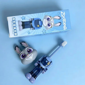 Escova de Dentes Escalável Disney Zootopia Figuras de Anime Fofas Nick e Judy Escova de Dentes Transformável com Cerdas Macias Cerdas Finas Presentes para Crianças