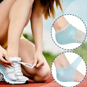 Protetores de Calcanhar de Silicone Azul Laváveis | Unissex para Cuidados Diurnos e Noturnos | Conforto Respirável e Duradouro