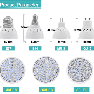 Led Grow Bulb 220V E27 60 80LEDs Full Spectrum LED Plant Greenhouse Hydroponic Growth Light Indoor Plant Phyto Flower Lamp