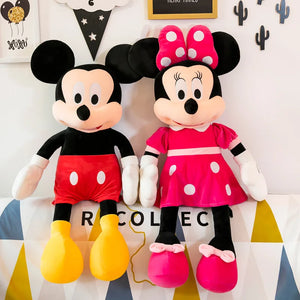 Brinquedos de Pelúcia Mickey Mouse de 35cm Kawaii Anime Mickey Minnie Modelos de Pelúcia Decorativos para Bonecas Presente de Aniversário para Crianças