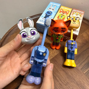 Escova de Dentes Escalável Disney Zootopia Figuras de Anime Fofas Nick e Judy Escova de Dentes Transformável com Cerdas Macias Cerdas Finas Presentes para Crianças