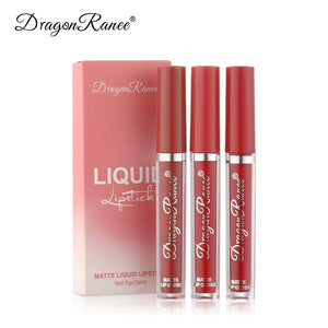Conjunto de 3 PCS de Batons Líquidos de Longa Duração para Mulheres Cosméticos de Beleza Coreana Batons Matte à Prova d'Água Longa Duração