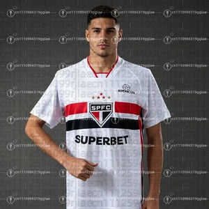 Item da Coleção de Fãs Estilo Y2K Time São Paulo 2026 Temporada Conjunto Esportivo Comemorativo Camiseta de Futebol de Secagem Rápida e Respirável