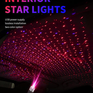 Luz de Teto Estrelado LED para Carro, Luz de Teto com Laser Estelar 5V USB, Projetor de Luz de Galáxia para Decoração de Teto de Quarto