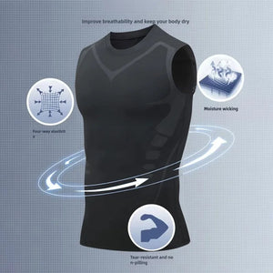 Camiseta Regata de Compressão Masculina, Camiseta de Academia Sem Mangas, Rápido Secagem, Roupas Esportivas Masculinas, Fitness, Musculação, Top de Treino