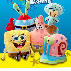 Boneco de Pelúcia Anime Spongebob Peluches Boneco Squarepants Patrick Star Squidward Eugene Krabs Gary Kawaii Brinquedo de Pelúcia de Desenho Animado