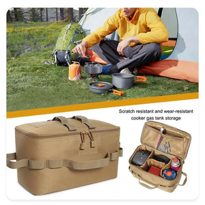 Bolsa de Armazenamento para Tanque de Gás para Camping ao Ar Livre, Grande Capacidade, Bolsa de Ferramentas com Estaca para o Solo, Bolsa para Lata de Gás, Conjunto de Utensílios de Cozinha para Piquenique