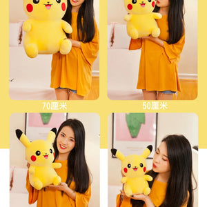 Brinquedos de Pelúcia Pokemon Pikachu de 25cm Kawaii Japão Anime Elfo Boneca de Pelúcia Macia e Fofa Boneca de Cartoon Pikachu Presente de Aniversário para Crianças Meninas