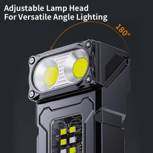 Lanterna LED Recarregável por USB MINI Portátil com Ímã na Cauda Luz de Trabalho Super Brilhante Lanterna de Camping Lateral COB Lanterna de Emergência