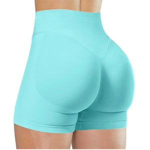 Shorts de Yoga de Cintura Alta para Mulheres de Verão, Elegantes e Sexy, Calças de Fitness para Corrida, Leggings de Yoga em Cores Sólidas, Meias Elásticas