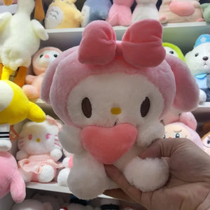 22cm Sanrio Hello Kitty Kuromi Almofada KT Brinquedo de Pelúcia Meninas Animais de Pelúcia Macios Coração My Melody Cinnamoroll Boneca de Pelúcia Presentes