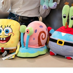 Boneco de Pelúcia Anime Spongebob Peluches Boneco Squarepants Patrick Star Squidward Eugene Krabs Gary Kawaii Brinquedo de Pelúcia de Desenho Animado