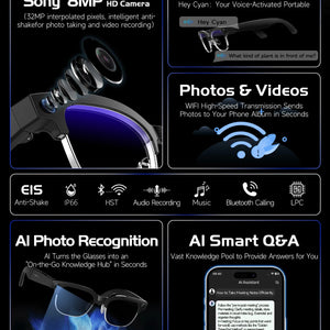 2026 New Upgrade Smart Glasses AI  Camera Photo Recognition Bluetooth Call Translation Video Recording Voice Sunglasses for Men