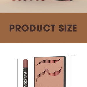 Conjunto de Lápis de Lábios à Prova d'Água Rozza, Lápis Preciso e Leve com Textura Super Macia e Misturável, Acabamento Fosco Suave