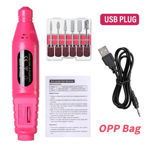 LINMANDA Kit de Broca Elétrica 6 em 1 Removedor Polidor Manicure Lixa de Unha Portátil Ferramenta de Caneta para Broca de Unha