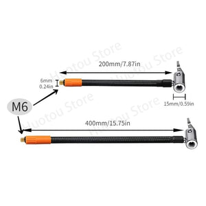 M6 thread locking air chuck with air tube, standard tire valve fine thread, suitable for M6 thread integrated air pump