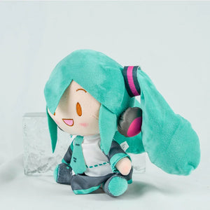 Desenho animado 20cm Boneca de pelúcia Hatsune Miku Brinquedo Anime sakura Miku snow Miku Personagem Kawaii Posição sentada Fufu Presente de Natal para crianças
