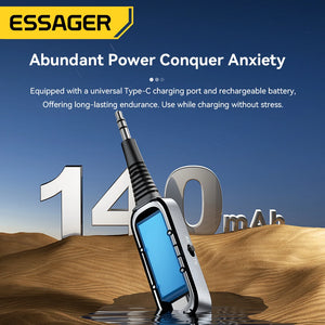 Essager 2-em-1 Receptor Transmissor de Áudio Bluetooth Sem Fio Bluetooth 5.1 Adaptador de Áudio AUX 3,5mm Estéreo para Fones de Ouvido TV Carro