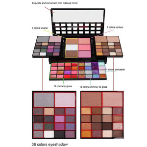 Paleta de Sombras Glitter 40/74/78 Cores Matte à Prova d'Água Longa Duração Pó Compacto Kit de Cosméticos Ferramentas de Maquiagem para Mulheres Fashion