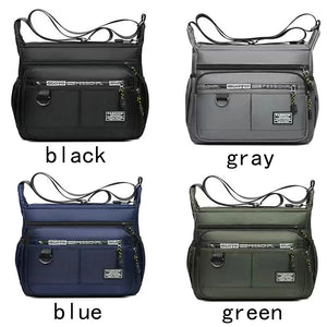 Bolsa transversal masculina com bolsos de múltiplas camadas, alça de ombro ajustável, bolsa de ombro única para negócios