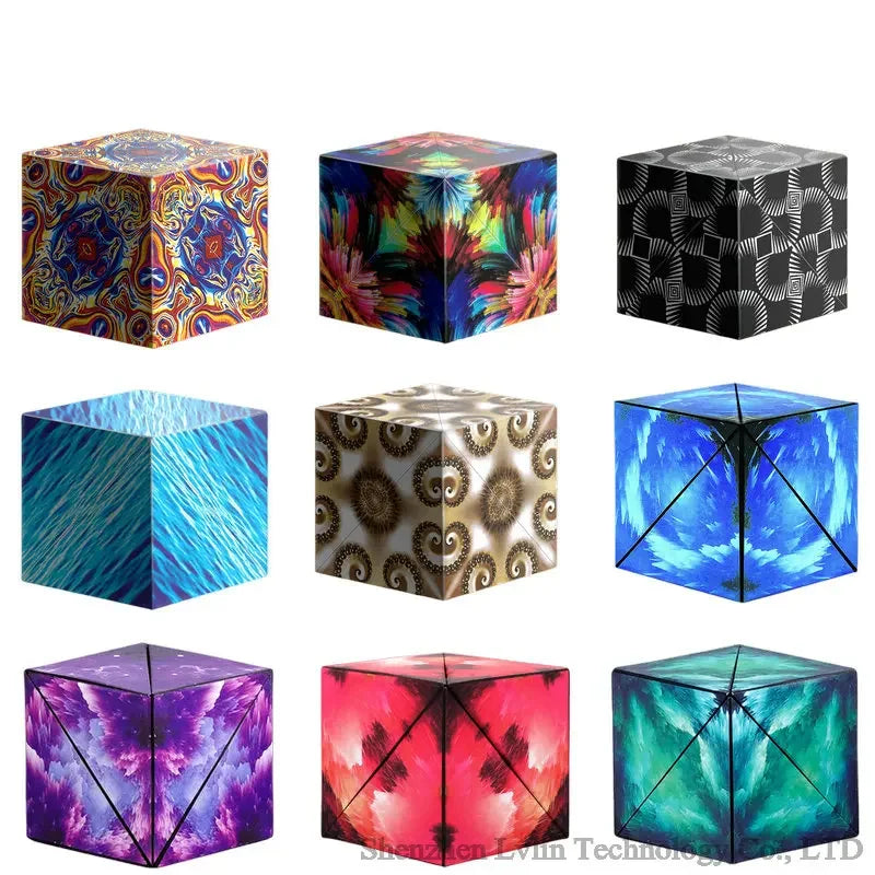 Variedade Geométrica Cubo Mágico Magnético Anti Estresse 3D Cubo de Quebra-Cabeça de Mão para Crianças Aliviador de Estresse Brinquedo Fidget