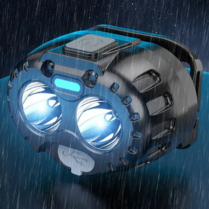 Lanterna de Cabeça LED Poderosa IPX4 à Prova d'Água Lanterna de Emergência 250LM Lanterna de Cabeça LED XPE 500mAh para Pesca, Camping e Caminhadas ao Ar Livre