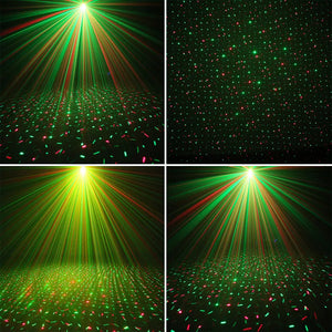 ESHINY Mini 2 em 1 R&G Laser Padrões de Estrelas Completos Projetor DJ Dança Disco Bar Bola Mágica LED Festa Natal Efeito de Luz de Palco Y10