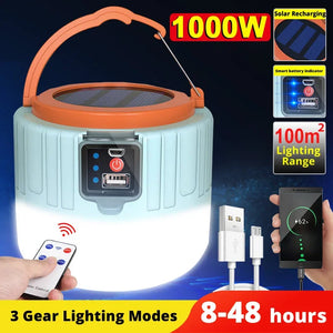 Lanterna de Camping Portátil Power Bank Lanterna LED para Camping Lanterna de Mão à Prova d'Água Luz de Tenda Externa Lanterna Recarregável Holofote Lanterna