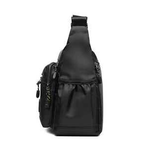 Bolsa transversal masculina com bolsos de múltiplas camadas, alça de ombro ajustável, bolsa de ombro única para negócios