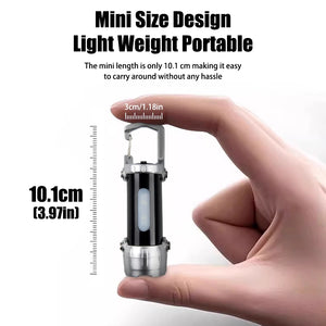 Lanterna LED Recarregável por USB MINI Portátil com Ímã na Cauda Luz de Trabalho Super Brilhante Lanterna de Camping Lateral COB Lanterna de Emergência