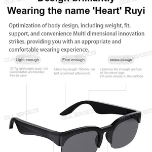 Novos Óculos de Sol Inteligentes Bluetooth V5.3 Chamadas Fones de Ouvido para Esportes ao Ar Livre HIFI Tecnologia Preta Anti-toque UV Para Homens e Mulheres
