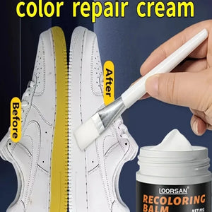 Novo Restaurador de Bordas Brancas para Calçados 35g - Creme Profissional para Reparação de Calçados para Tênis, Botas, Couro, Aplicação Fácil de Cor