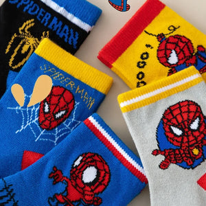 Kit 5 Pares de Meias Infantis Estampadas Estilo Herói