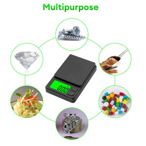 Balança de Precisão de Bolso 1000g X 0,1g - Balança Digital para Gramas, Alimentos, Joias, Onças/Grãos com LCD Retroiluminado - Mini Balança para Viagem