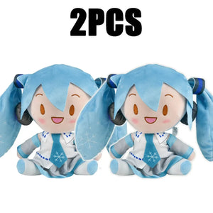 Desenho animado 20cm Boneca de pelúcia Hatsune Miku Brinquedo Anime sakura Miku snow Miku Personagem Kawaii Posição sentada Fufu Presente de Natal para crianças