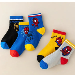 Kit 5 Pares de Meias Infantis Estampadas Estilo Herói