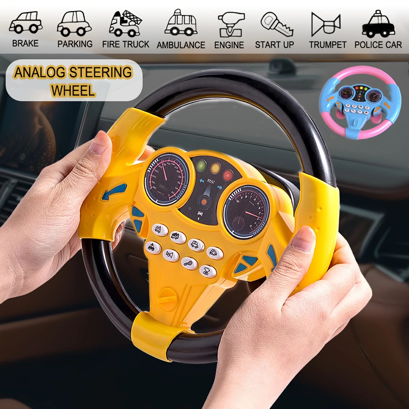 1PC Brinquedos de Direção de Carro Brinquedo de Volante Criativo Brinquedo Educativo Infantil Presente de Páscoa Ano Novo Festival da Primavera