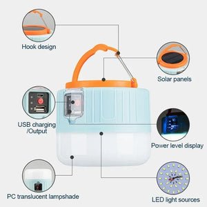 Lanterna de Camping Portátil Power Bank Lanterna LED para Camping Lanterna de Mão à Prova d'Água Luz de Tenda Externa Lanterna Recarregável Holofote Lanterna
