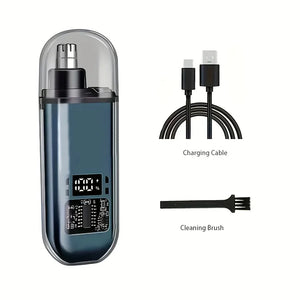 Aparador de Cabelo para Nariz e Ouvidos para Homens - Recarregável via USB C, Portátil, Carregamento Rápido, Kit de Higiene Compacto