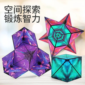 Variedade Geométrica Cubo Mágico Magnético Anti Estresse 3D Cubo de Quebra-Cabeça de Mão para Crianças Aliviador de Estresse Brinquedo Fidget