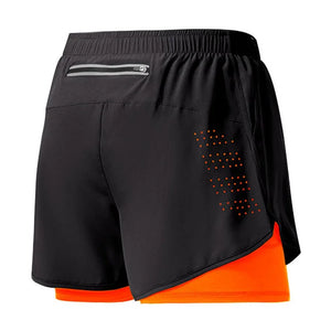 Calções de Corrida Masculinos Secagem Rápida Fitness Pretos de Dupla Camada para Homens Novos para Treino de Esportes e Musculação
