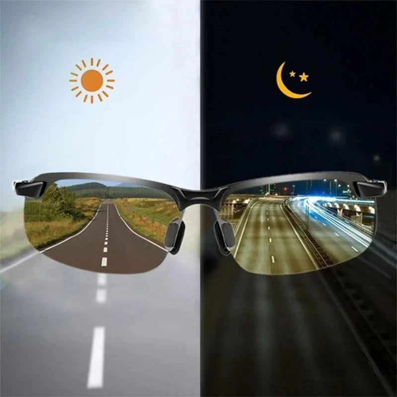 Óculos de Visão Noturna Masculinos para Dirigir Óculos Amarelos com Armação de PC Óculos de Sol para Atividades ao Ar Livre para Usar à Noite Antirreflexo Gafas