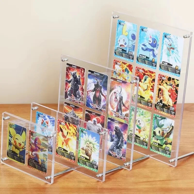 Suporte de Exibição de Cartões de Anime de Acrílico Transparente com Base, Adequado para Cartões de Anime, Cartões de Estrela, Exibição de Cartões de Jogo, Presente